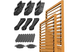 EEGOOWA Louver Bracket Kit - Deck Sunblind System Brackets,Louver Hardware Kit,Holds up to 11 Boards(48"), for DIY Fence, Window Shutters, Garden, Patio, Indoor & Outdoor Use (2 Set Louver Kit)