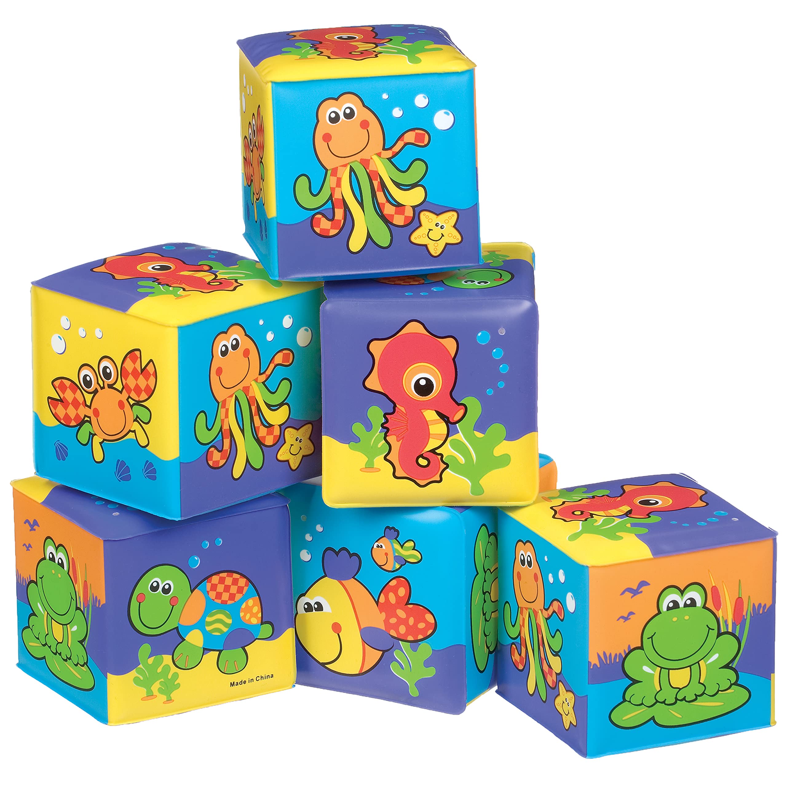 Playgro Soft Stacking Blocks - Sensory Stacking Fun For Babies - Set Of 6 Soft Sensory Blocks For 6+ Months - Promotes Cognitive Development & Bath Time Joy - Ideal Building Blocks For Toddlers — image 1