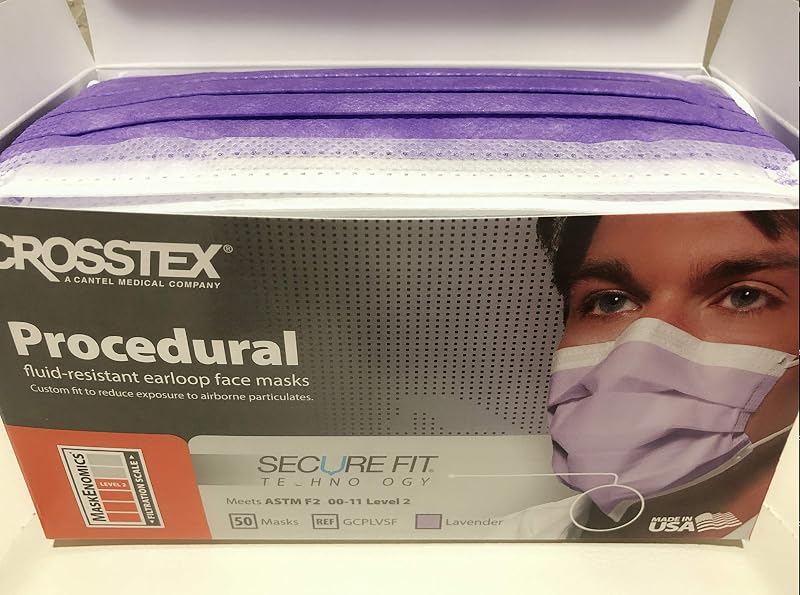 Crosstex SecureFit Procedural Face Mask Lavender GCPLVSF