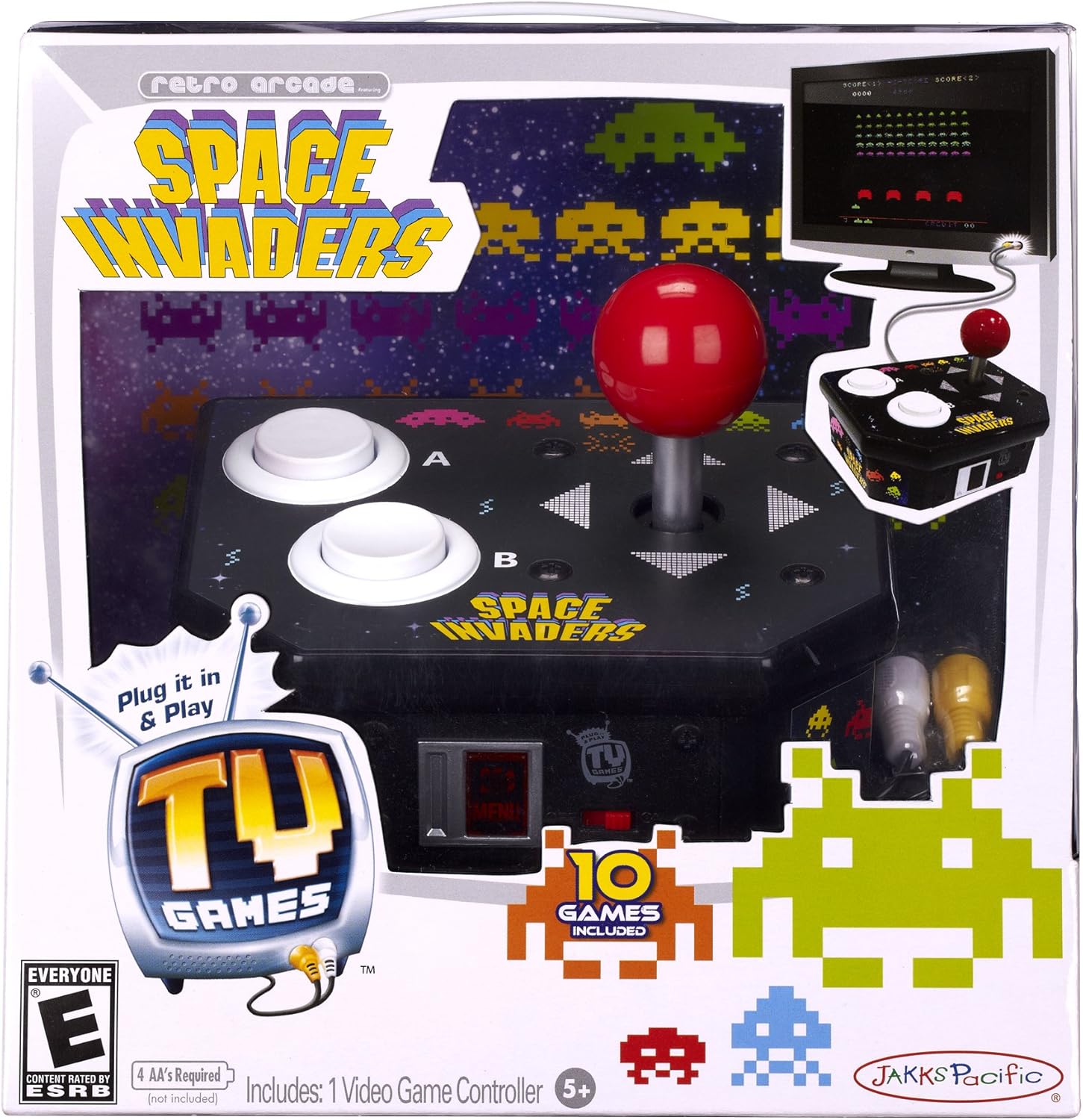 space invaders tv plug and play console
