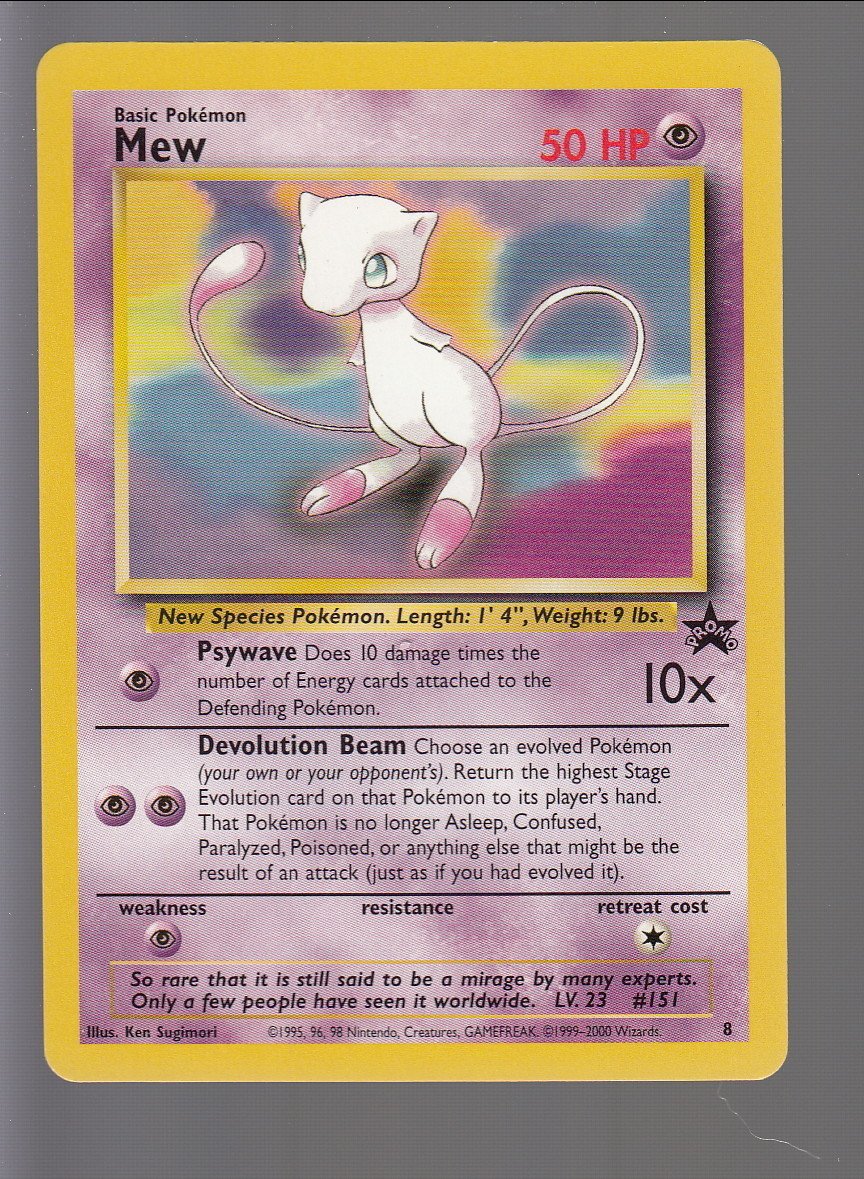 Pokemon Singles - Black Star Movie 2000 Promo Card - Mew (MBS-8, #151)