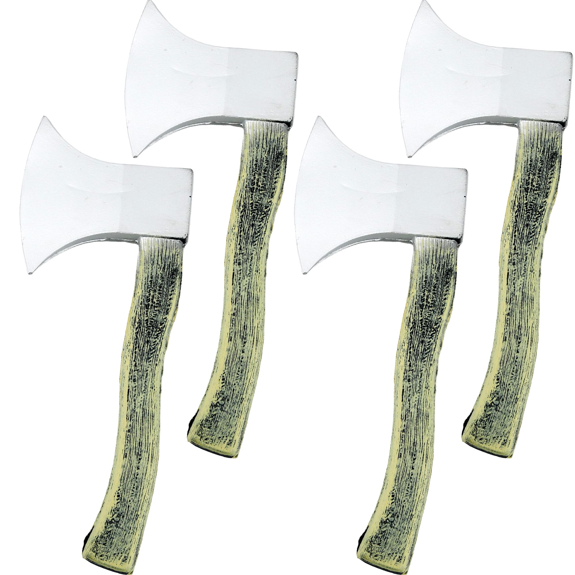 Photo 1 of ***Missing two***Cotiny 4 Pack Halloween Foam Axe Toy Fake Hatchet Realistic Props for Lumberjack Butcher Halloween Costume Weapon Party Supplies