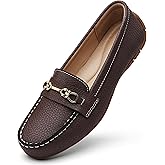KORDAL Women's Comfortable & Lightweight Leather Loafers Slip-Ons Driving Mocs Walking Shoes Cute Business Casual Dress Shoes Work Flats for Women