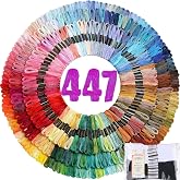Athena&rsquo;s Elements Embroidery Floss | Rainbow Thread for Embroidery, Cross Stitch Thread, Crafting Arts Embroidery Strings Bulk with Needles Plus White and Black Floss（447 Colors）