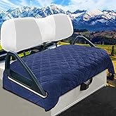 YOKYHOM Golf Cart Seat Covers for 2 & 4 Passenger Carts, Thick Short Plush with Non-Slip Backing, Ultra Soft Seat Towel Blanket, Fits EZGO, Club Car, Yamaha, 51"x30.5", Blue Black