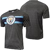 Icon Sports Officially Licensed Manchester City Soccer T-Shirt – Dark Grey Official Man City Team Jersey Style Athletic Football Tee – Game Day Activewear for Fans, Medium