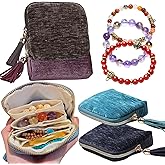 2026 New Travel Jewelry Case Organizer, Portable Travel Jewelry Organizer, Jewelry Pouch for Journey Rings Crystal Bracelet Organizer with Tassel Zipper, Valentines Day Gifts for Women, Peacock Blue