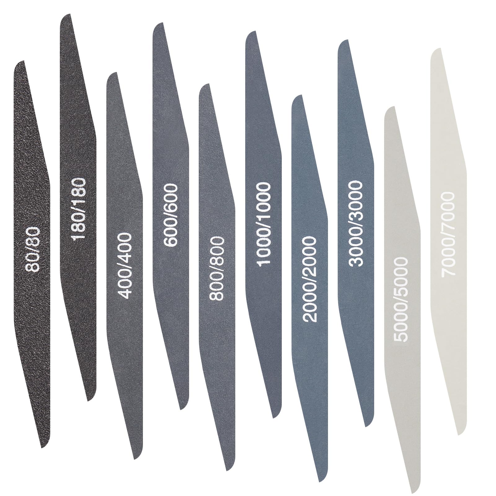 Honoson 10 Pcs Sanding Sticks for Plastic Models Polishing Stick Buffing Sanding Sticks for Assorted Grits Crafts Metal Wood Sandpaper Tools(Low Grits Rating,Double Angle Shape)