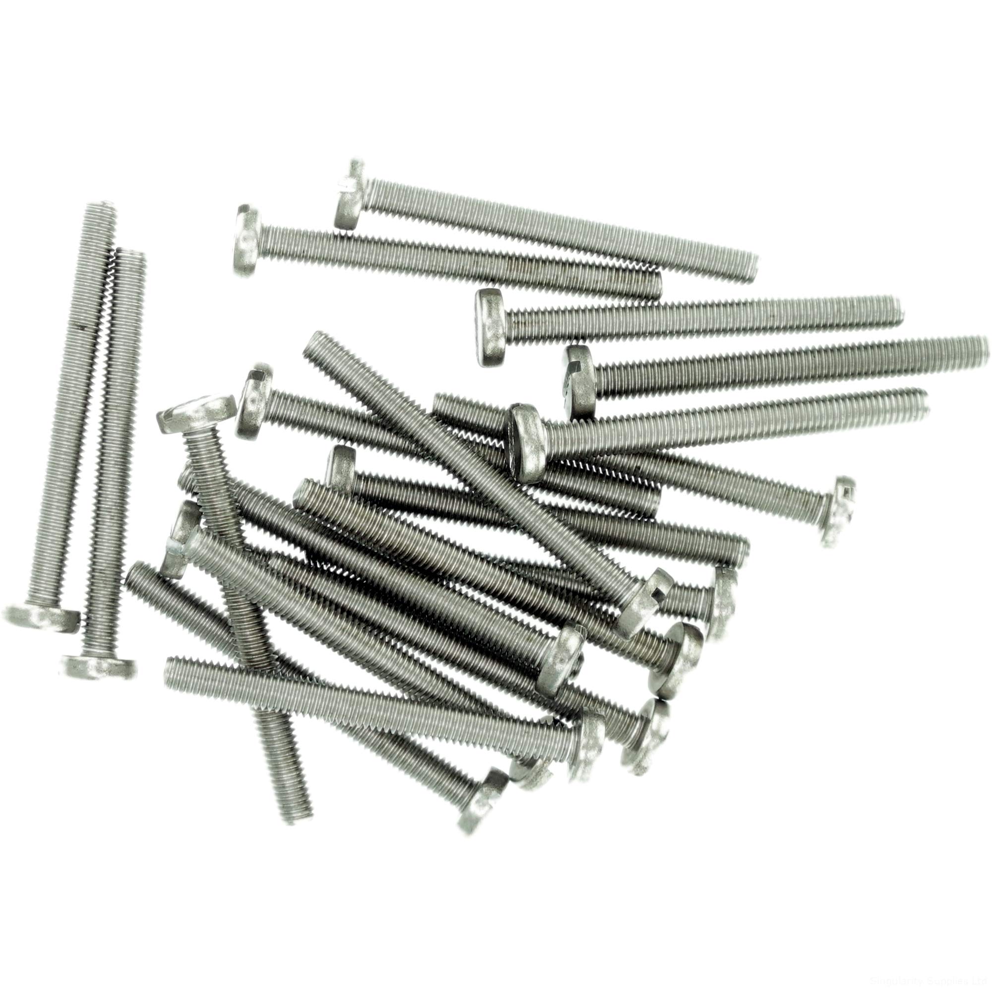 M6 (6mm x 12mm) Slot Pan Machine Screw (Bolt) - Stainless Steel (A2) (Pack of 20)