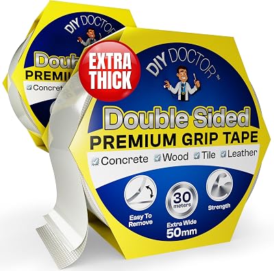 DIY Doctor XL Heavy Duty Double Sided Carpet Tape 2 Pack 30m x 50mm