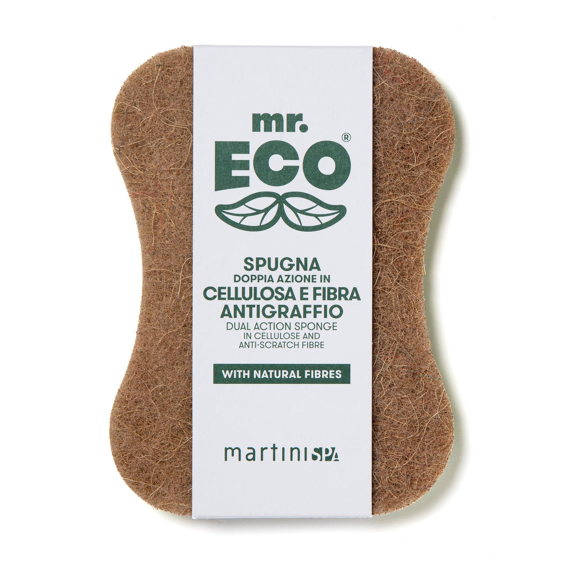 Martini SPA Green Household Trefle Shaped Cellulose Sponge With Non Scratching Fibre