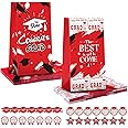 Teling 28 Set 2025 Graduation Gift Paper Bags with Stickers Congrats Grad Goodie Bag Thank You Candy Bags for Graduation Party Favor Decorations Supplies(Red)