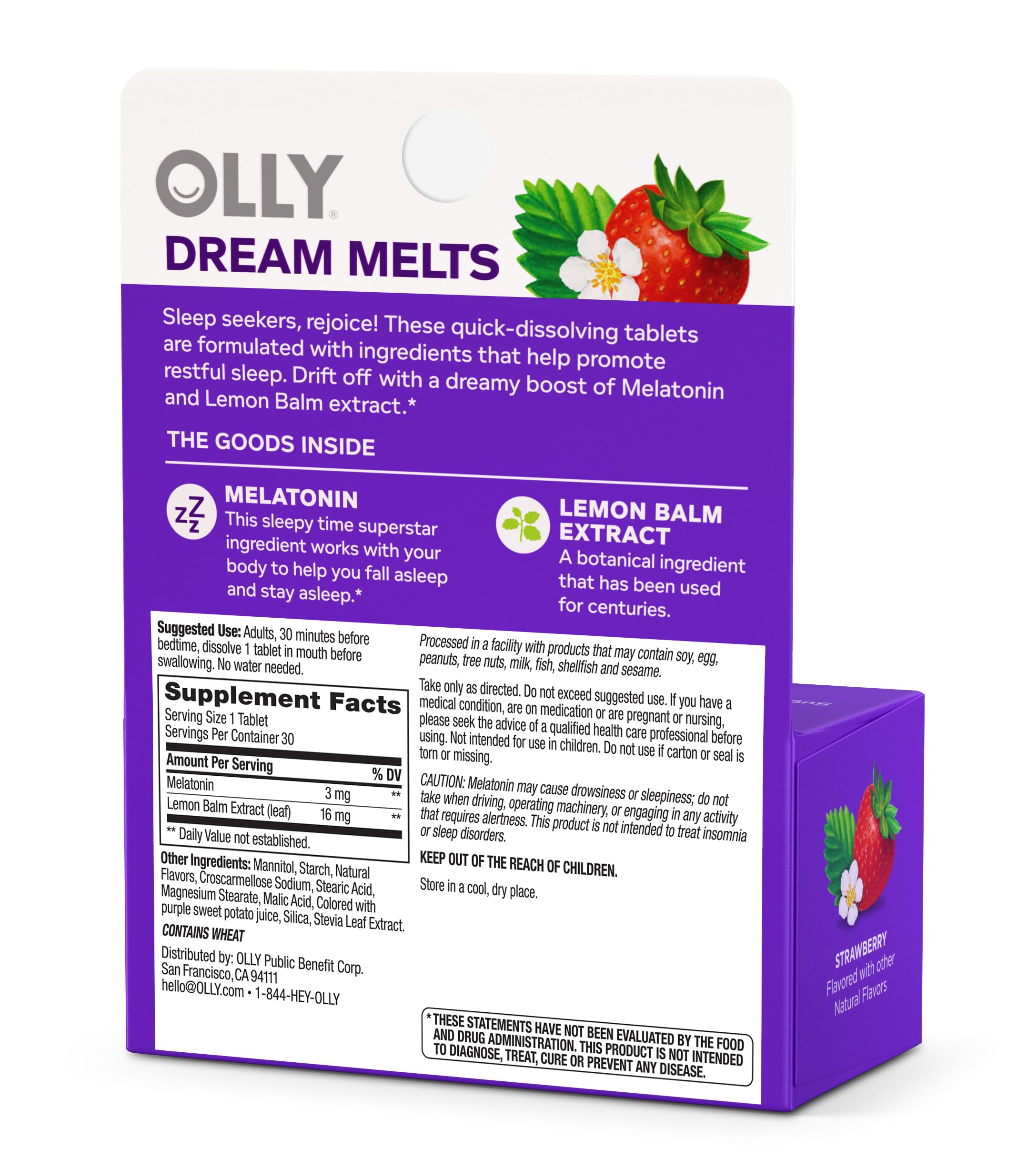 Mua OLLY Sleep Fast Dissolves, 3mg Melatonin, Lemon Balm, Strawberry ...