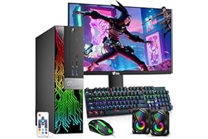 BTO Dell RGB Gaming Desktop Computer PC, Intel Core i5 6th Gen, AMD Radeon RX 550 4GB GDDR5 Graphics Card, 16GB DDR4 Ram, 1TB SSD, HDMI, RGB Set, New 22 Inch Monitor, Windows 10 Pro (Renewed)