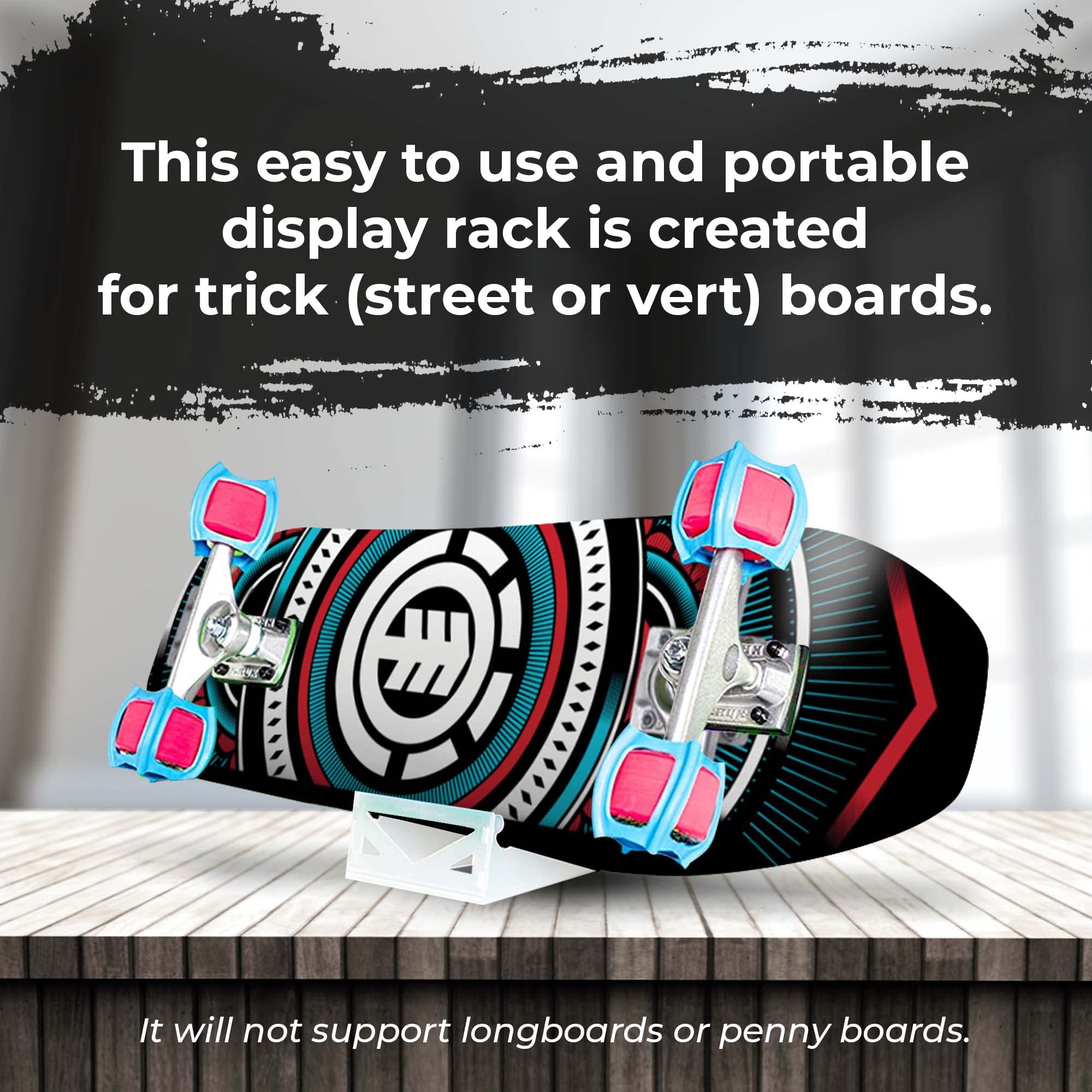 Origami Skateboard Stand- A Skate Board Holder by Skater Trainers - Store and Display - Keep Boards Off The Wall - A Great Rack Display for That Made in The USA - Parents Love These