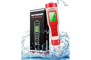 SAFE2M 4-in-1 PH Meter, PH Meter for Water, Digital PH Tester 0.01 High Accuracy with 0-14 PH Measurement Range, PH TDS Temperature and EC Water PH Tester with ATC for Household Drinking, Pool and Aquarium