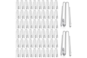 Yuanan 60 Pcs Curtain Pleat Hooks Pinch Pleat Curtaines Hooks 4 Prongs Pleated Curtain Hook Stainless Steel Curtains Hook W S