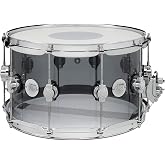 DW Design Series Acrylic Snare Drum - 8 inches x 14 inches, Smoke Glass