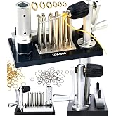 GEMKIT Jump Ring Maker with 20 Mandrels and Cutting Attachment, 2.5-12mm Manual Ring Bender and Coil Winding Tool for Jewelry Making, HH-B06