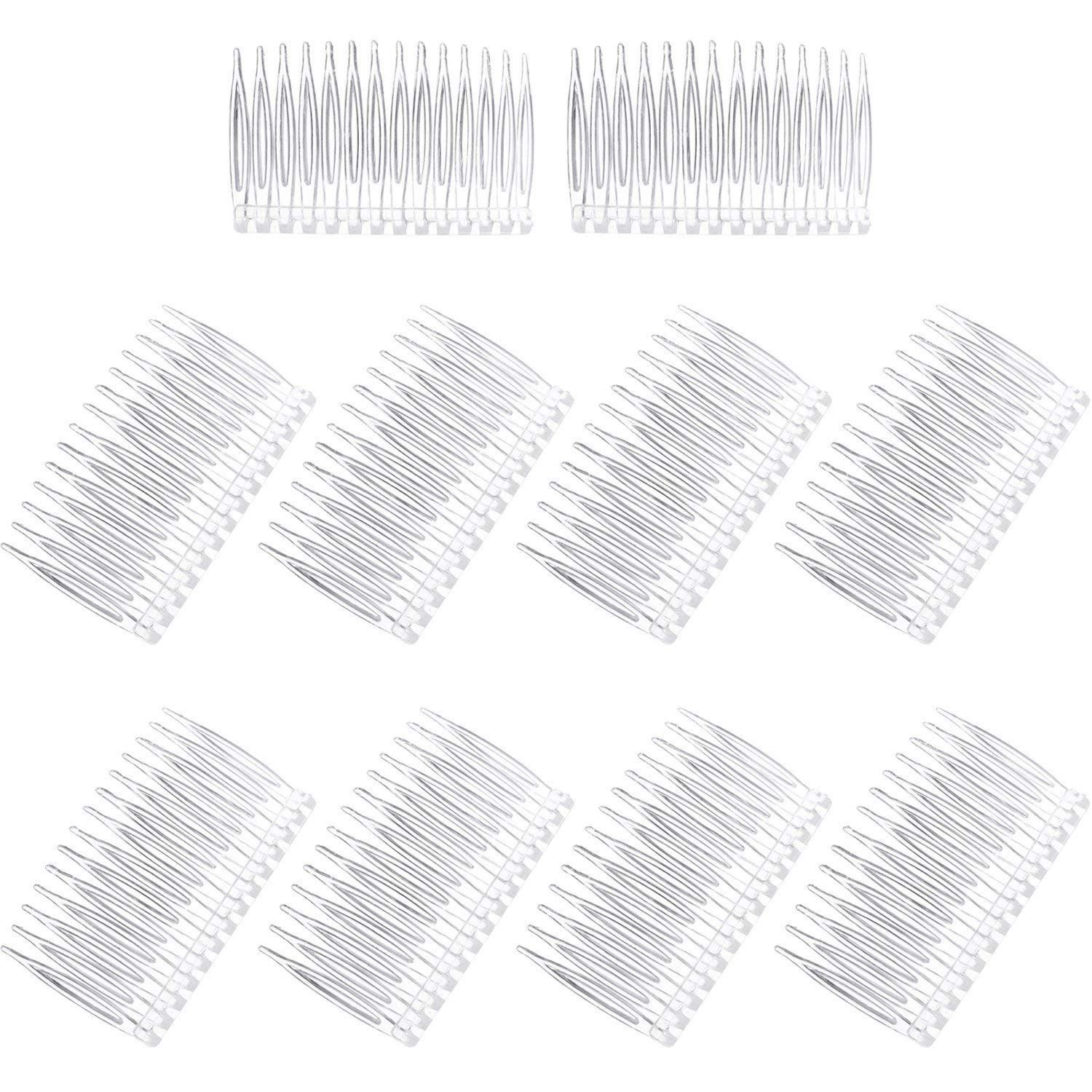 Pangda 10 Pieces Hair Clip Combs 14 Teeth Plastic Bridal Wedding Veil Combs, Clear : Beauty