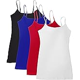 4 Pack Active Basic Women's Basic Tank Top (3X,Black/White/Blue/Red)