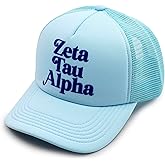 Sorority Shop Zeta Tau Alpha Baseball Cap - Mesh Trucker-Style Hat, Padded Front Panel and Snap Closure, Zeta Tau Alpha Gifts for Women Blue
