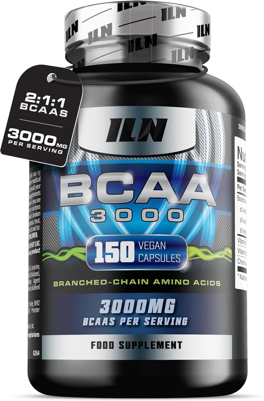 Iron Labs Nutrition ILN BCAA Capsules 3000mg 2:1:1 150ct Vegetarian