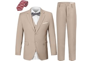 QISUMA Boys Suits Toddler Formal Suit Set Kids Ring Bearer Outfit for Teen Boys Wedding Tuxedo Communion Dress Clothes