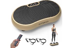 FITMIND Vibration Plate Exercise Machine, 24" x 14" Extra-Large Vibration Plate for Lymphatic Drainage, Vibration Plates for Weight Loss, Relaxing, Recovery