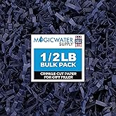 MagicWater Crinkle Cut Paper for Gift Baskets - 1/2 LB - Navy Blue - Perfect for Shredded Paper Filler, Basket Filler, Gift Boxes, Bridesmaid Gifts, Christmas Stuffers & More – Ideal for All Occasions