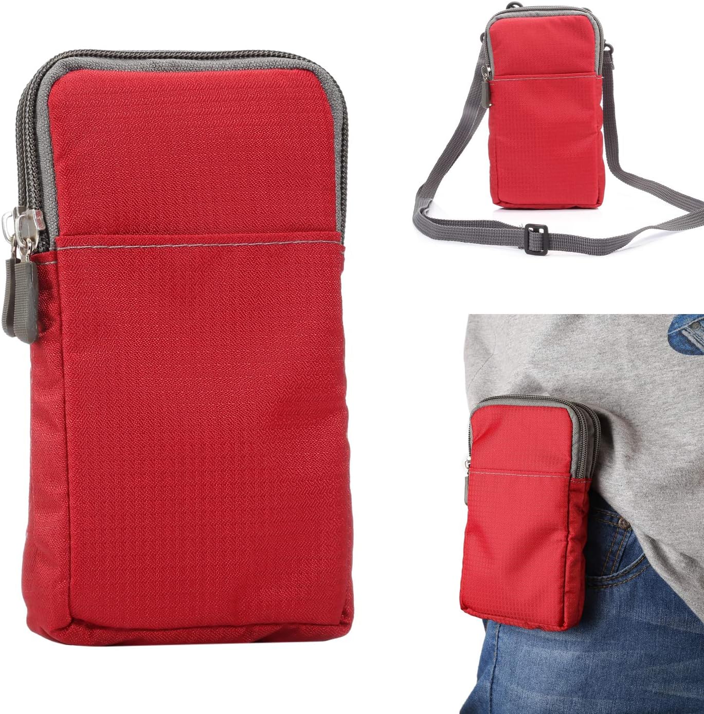 Multifunction Carry Pouch Belt Holster W Clip,Sport Crossbody Cell Phone Purse