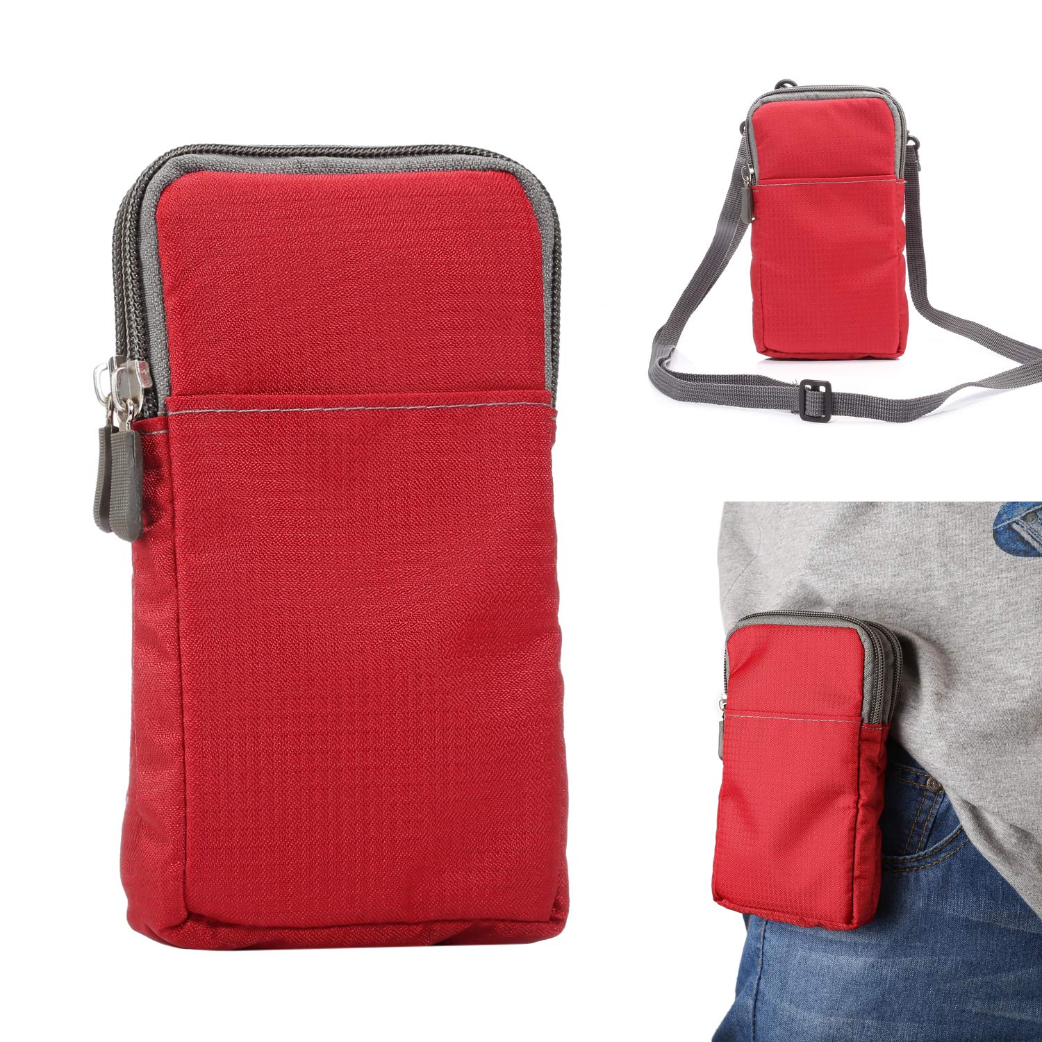 Multifunction Carry Pouch Belt Holster W Clip,Sport Crossbody Cell Phone Purse, Outdoor Waist Bag for Samsung Note 10 Lite/ S10 Lite/s20+/s20 ultra/Note10+, for LG Nexus 5X,Stylo 4,Q61,Stylo 6,V60