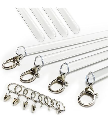 Aazon.co: 24 Fiberglass Drapery Baton Curtain Wands with Stainless