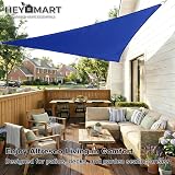 HEYOMART Sun Shade Sail 3x3m Triangle Canopy UV40+ Waterproof Blue view 2