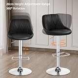 Yaheetech Modern Barstools Set of 2 Height Adjustable Swivel Black view 5