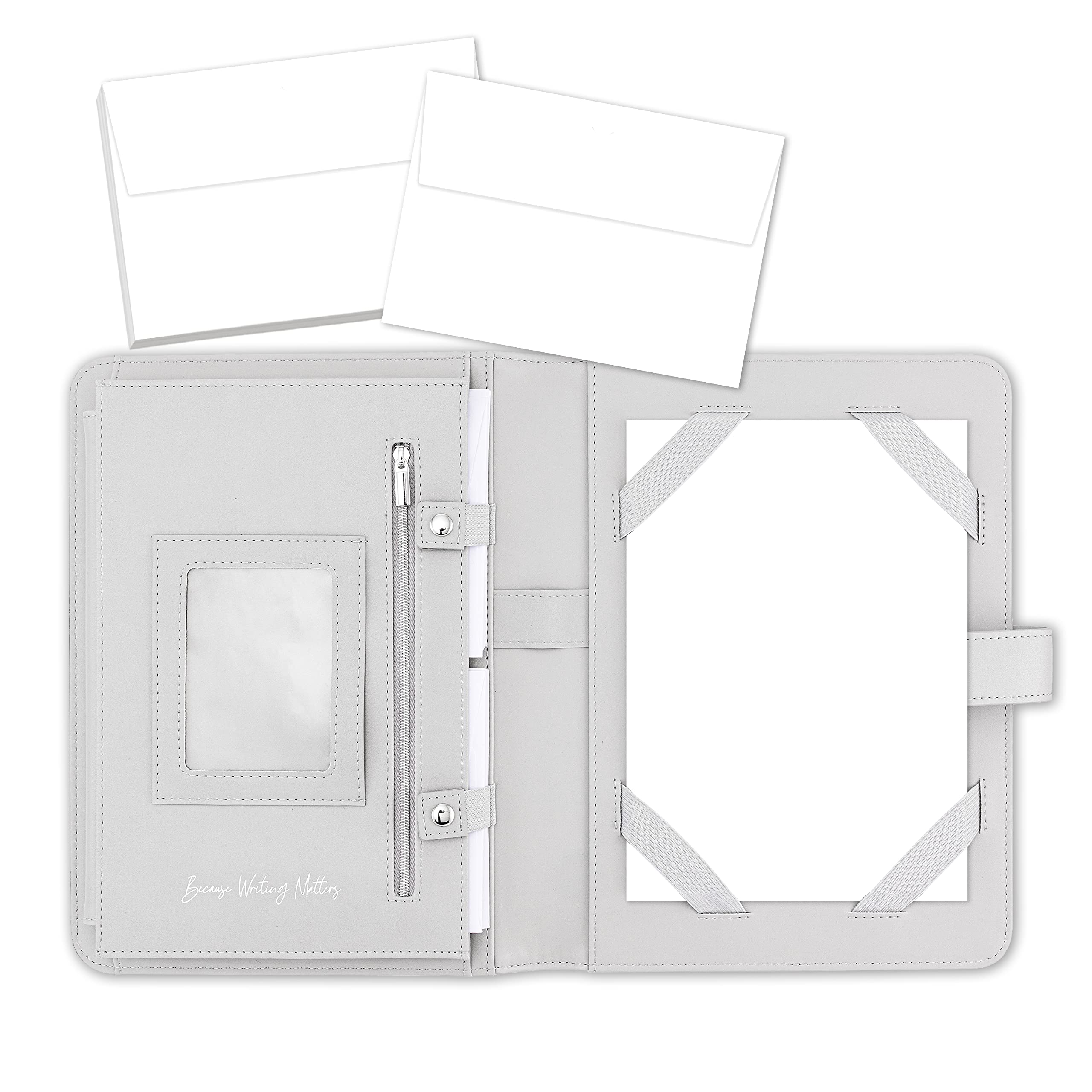 Me Loovely Plain Writing Paper and Envelopes Premium Blank A5 Size Letter Papers Stationary Supplies | (20 Letters & 20 Envelopes with Grey Organiser)