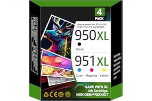 INKTRACK 950XL 951XL Ink Cartridges Combo Pack Compatible Replacement for HP 950 951 XL for HP OfficeJet Pro 8600 8610 8630 8620 8615 8625 8100 276DW 251DW Printer(4 Pack, 1 Black 1 Cyan 1 Magenta 1 Yellow)