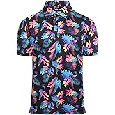 Damipow Boys Golf Shirt Moisture Wicking Youth Polo Shirts Quick Dry Kid Collared Shirt