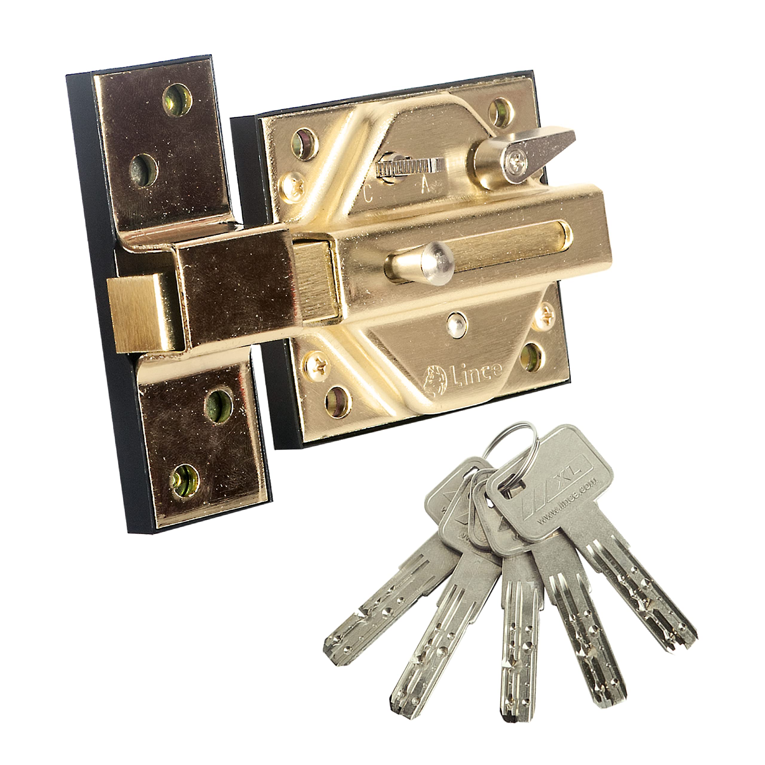 Lince - 5019D20 - Reinforced Door Lock 7930R - Brass 74