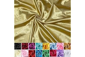 HOTGODEN Satin Fabric: 60" Wide 2 Yards,6 Yards Gold Solid Satin Fabric for Wedding, Bridal, Decoration, Fashion, Apparel Crafts