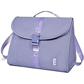 NOL Natural Organic Lifestyle Insulated Lunch Bag for Women/Men, Reusable Nylon Leakproof Lunch Cooler Box, Lunch Tote Bag With Buckle for Work Travel Picnic (Light purple)