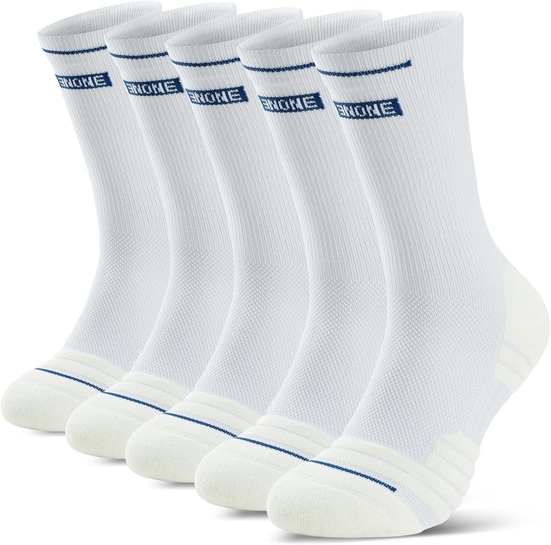 Ruixue Mens Sports Hiking Socks 5/6 Pairs Breathable Cushioned Anti Blister