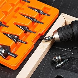 THINKWORK 5 Pcs Four Spiral Flute Step Drill Bit