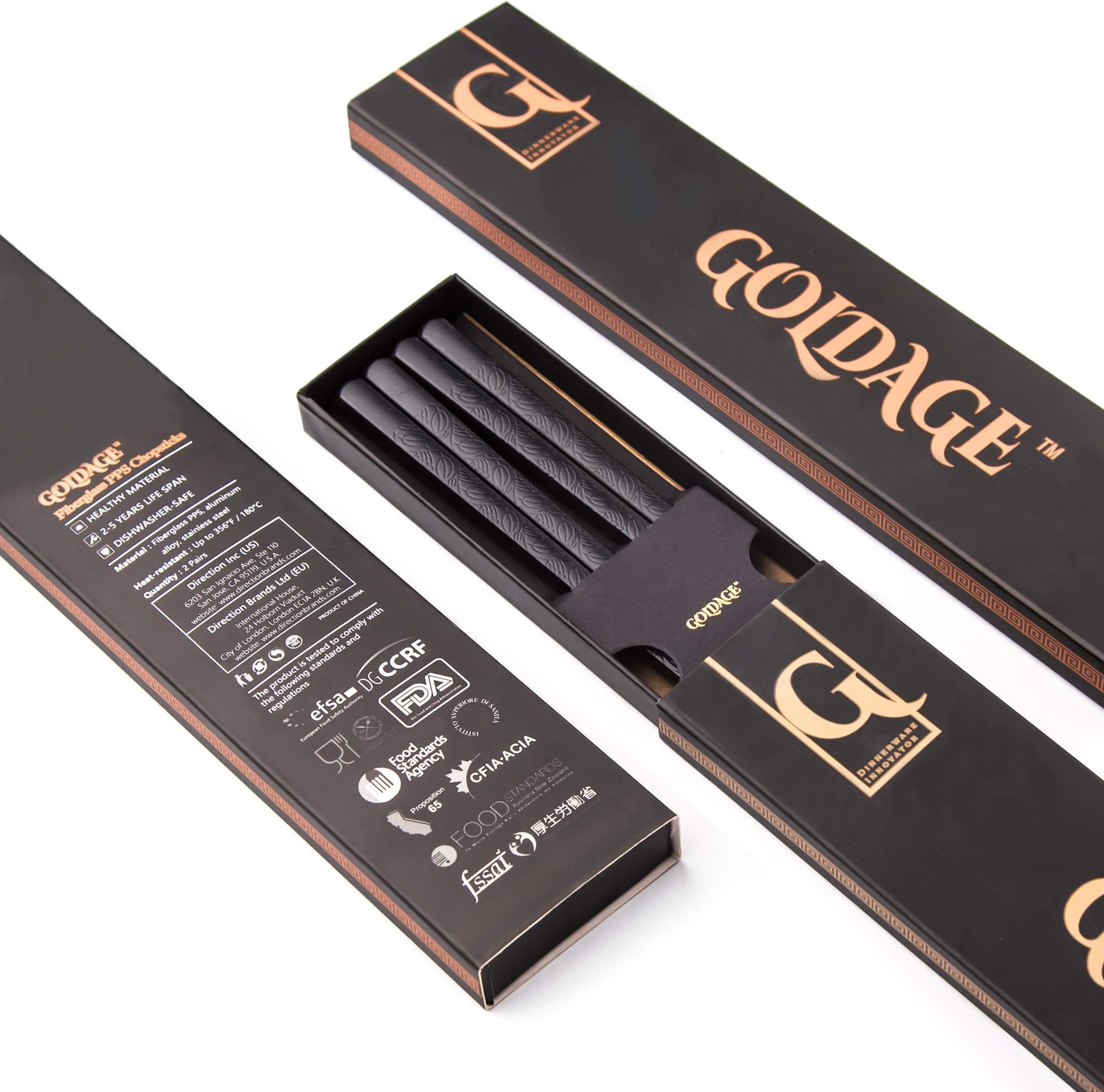 Goldage Fiberglass Dishwasher-Safe Chopsticks - Japanese Minimalism - Herb Leaf (2 Pairs)