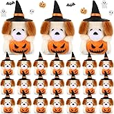 Civaner 24 Pcs Mini Halloween Stuffed Animals Bulk Tiny Small Halloween Soft Plush Animals Keychains with Witch Hat Pumpkin for Trick or Treat Exchange Gift Goodie Bag Fillers Party Favors(Dog)