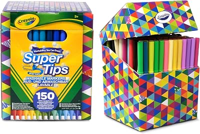 Crayola Super Tips Washable Markers 150 Pack Assorted Colours Medium Tip