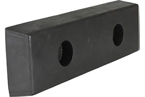 Vestil B-516 Rubber Molded Dock Bumper, Rectangular, 16" Length, 5" Width, 2" Depth