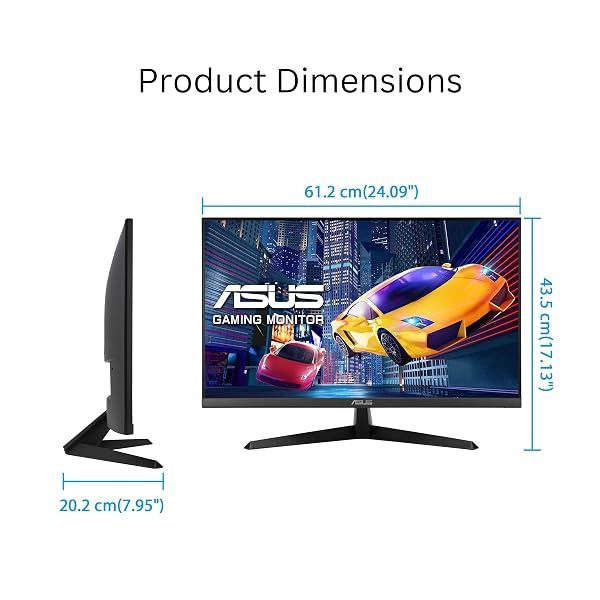 ASUS 27” 1080P EYE CARE MONITOR (VY279HGR) – FULL HD, IPS, 120HZ, 1MS, ADAPTIVE SYNC, FOR WORKING AND GAMING, EYE CARE PLUS, BLUE LIGHT FILTER, FLICKER FREE, SMOOTHMOTION, DISPLAYWIDGET, 3 YR WARRANTY