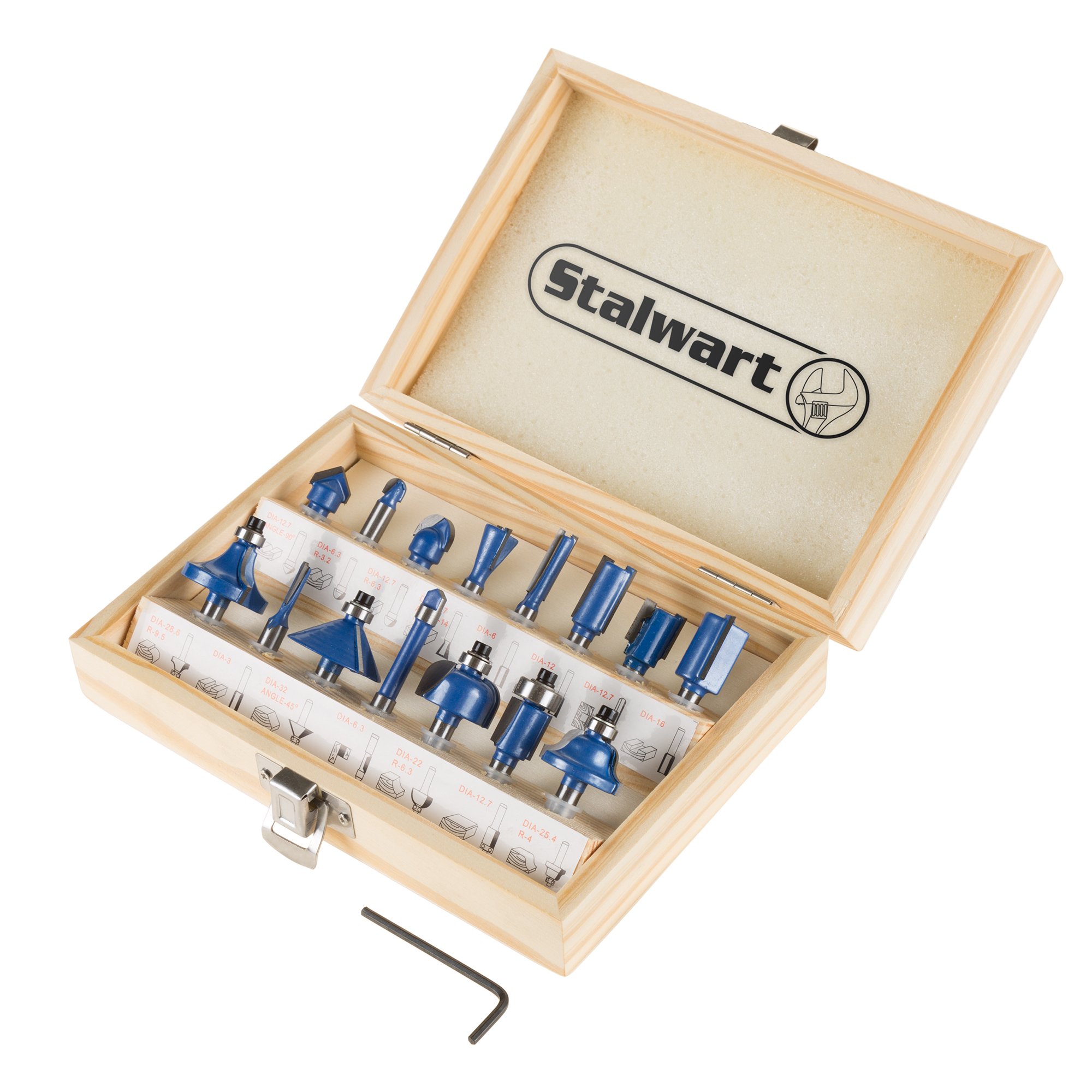 Stalwart Router Bit Set-15 Piece Kit with ¼” Shank and Wood...