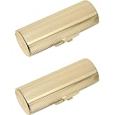 Stephanie Imports Set of 2 Capsule Shaped Lipstick Cases (Gold Ridges)